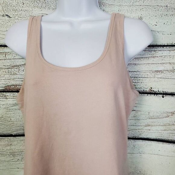Maurices Women’s M Light Pink Cotton Blend Ribbed Tank Top Stretch Basic Layerin - Picture 2 of 6